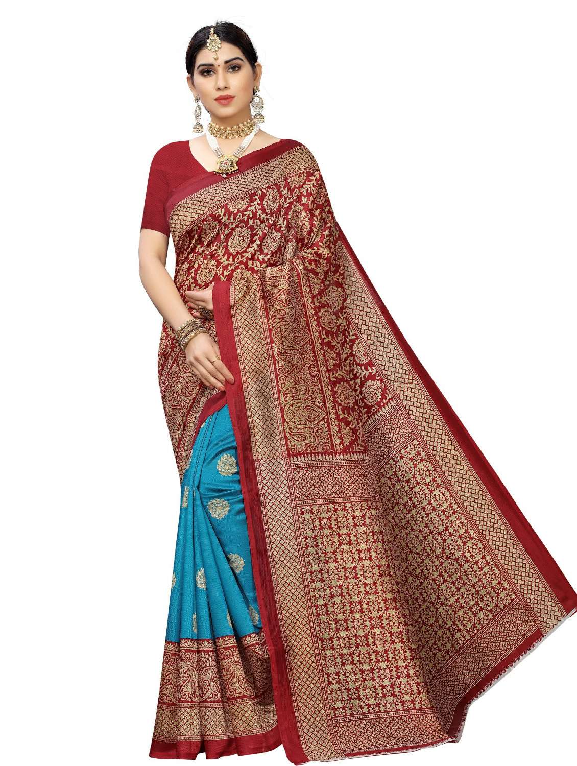 pack of 3 combo saree with blouse - 19567379 -  Standard Image - 1