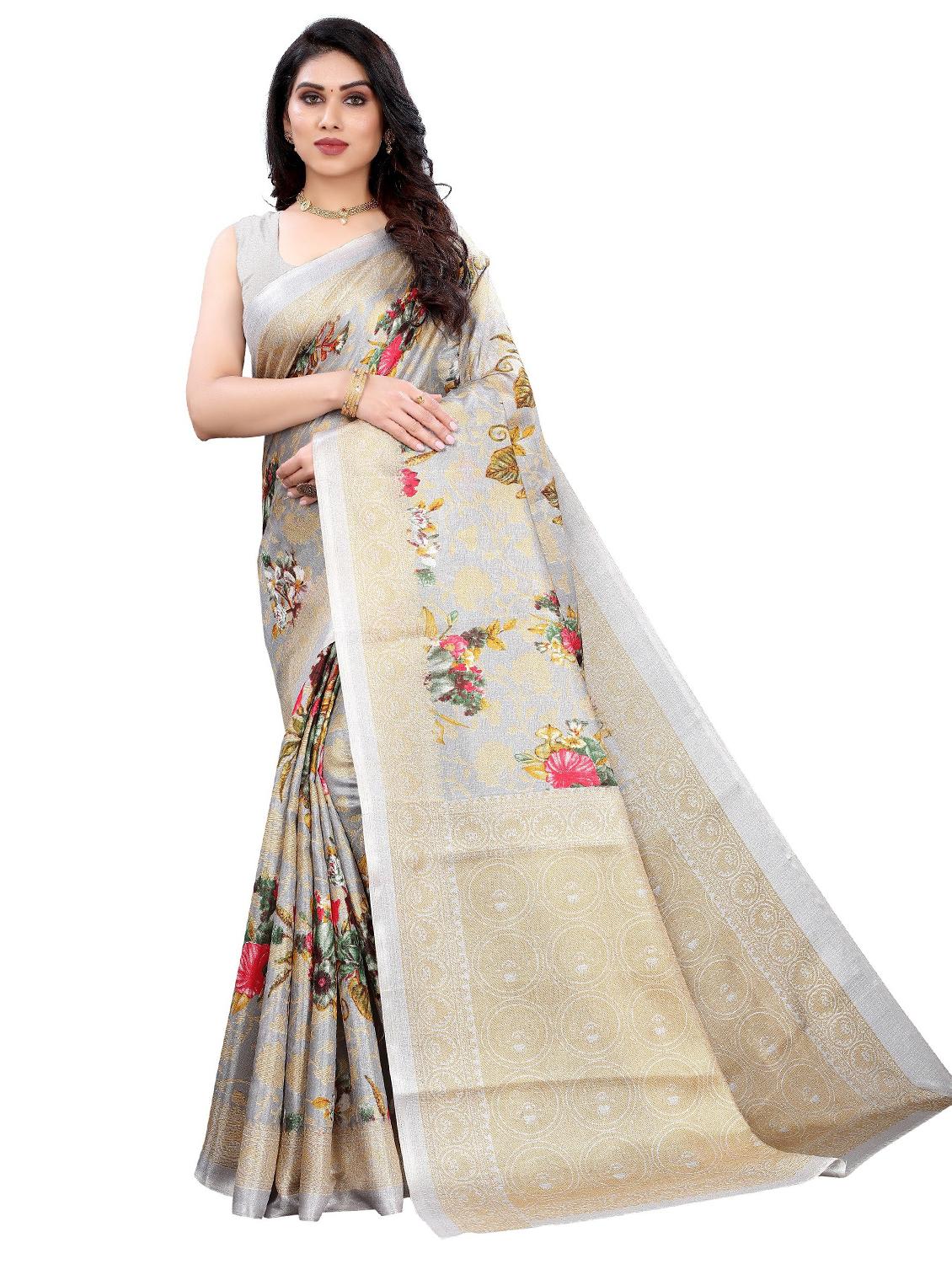 pack of 3 combo saree with blouse - 19567583 -  Standard Image - 1