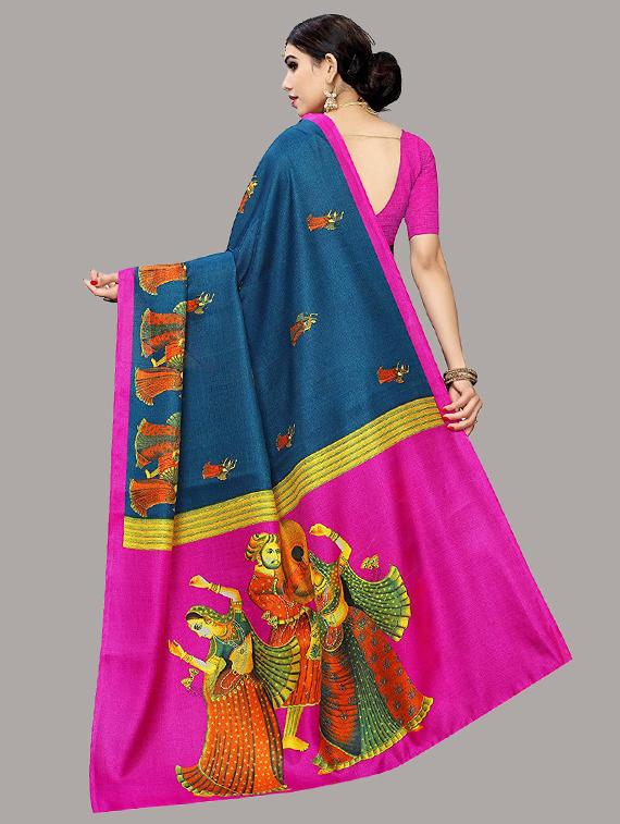 self design printed saree with blouse - 19567693 - Standard Image - 1