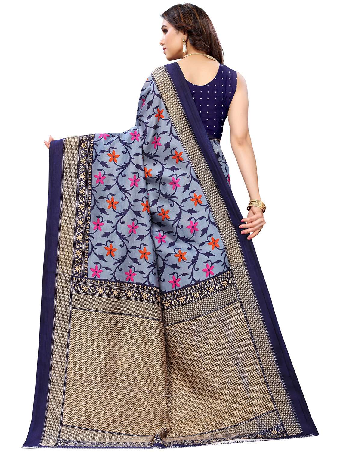 florals prints bhagalpuri saree with blouse - 19567694 -  Standard Image - 1