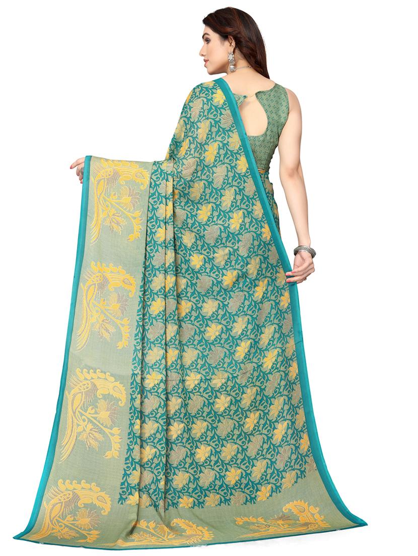 florals printed saree with blouse - 19567786 -  Standard Image - 1
