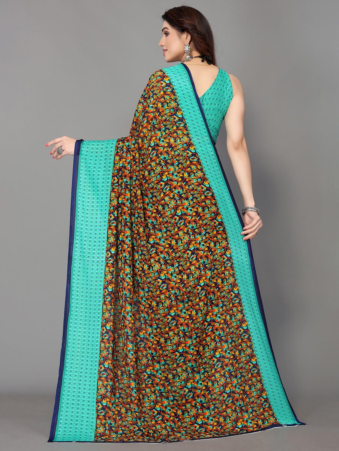 florals printed saree with blouse - 19567852 - Standard Image - 1