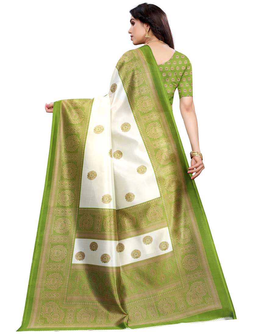 contrast bordered printed saree - 19567955 - Standard Image - 1