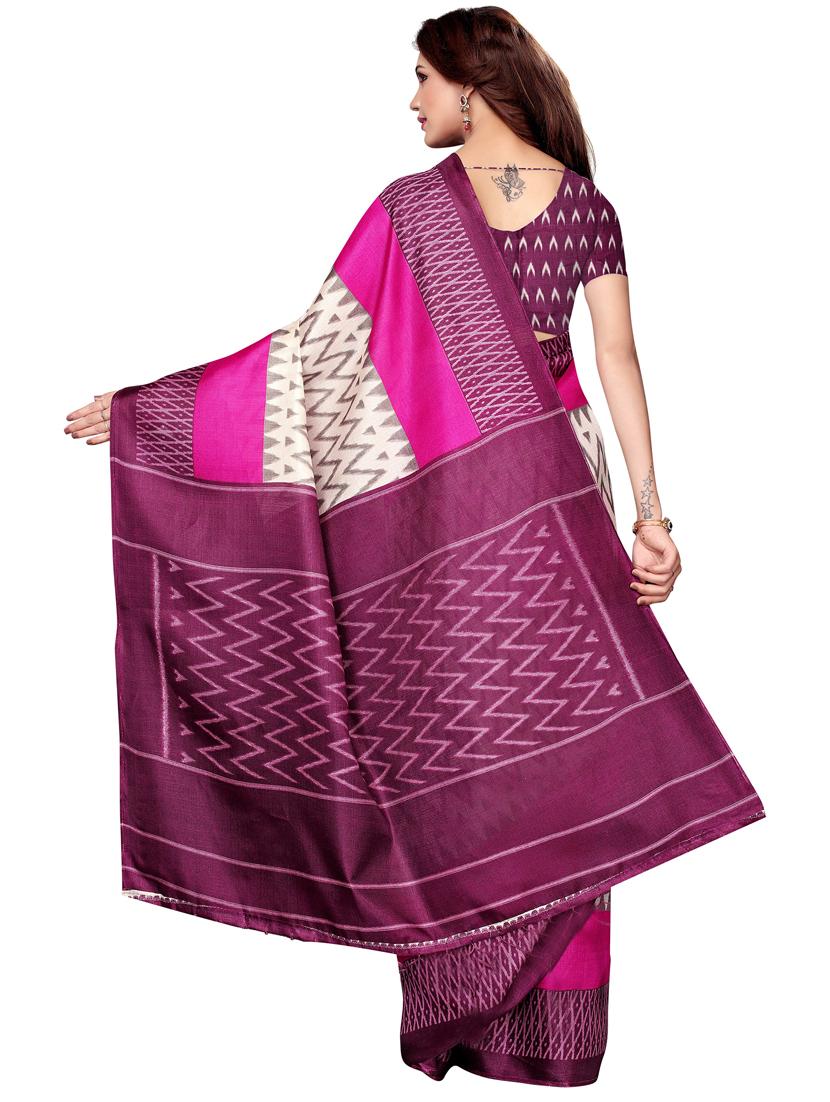 art silk chevron print saree - 19568091 -  Standard Image - 1
