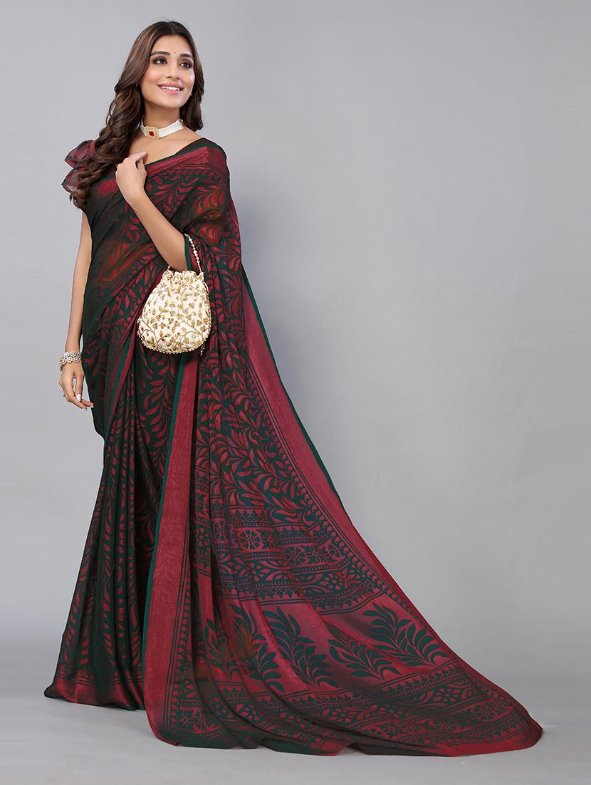 chiffon printed saree with blouse - 19568325 - Standard Image - 1