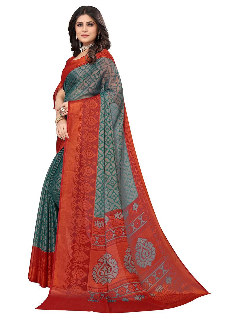 florals printed saree with blouse - 19568334 -  Standard Image - 1