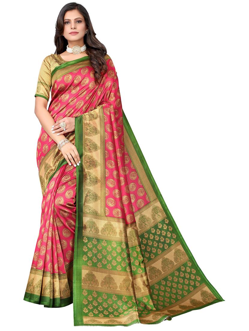 pack of 3 printed saree with blouse - 19568471 - Standard Image - 1