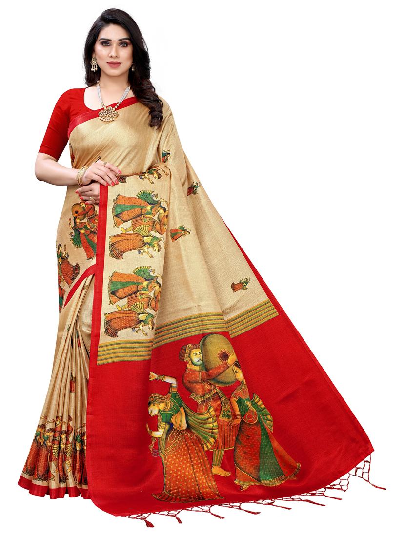 3 combo printed saree with blouse  - 19568488 -  Standard Image - 1