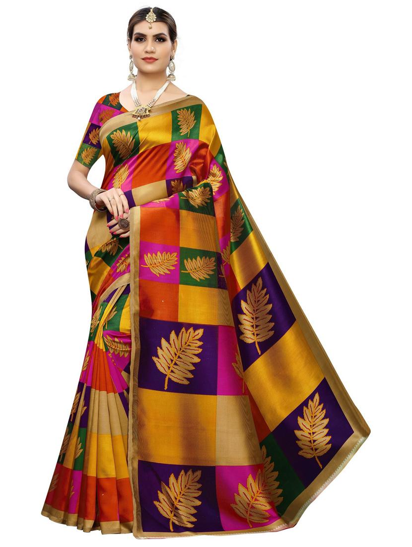 printed silk saree combo with blouse - 19568499 - Standard Image - 1