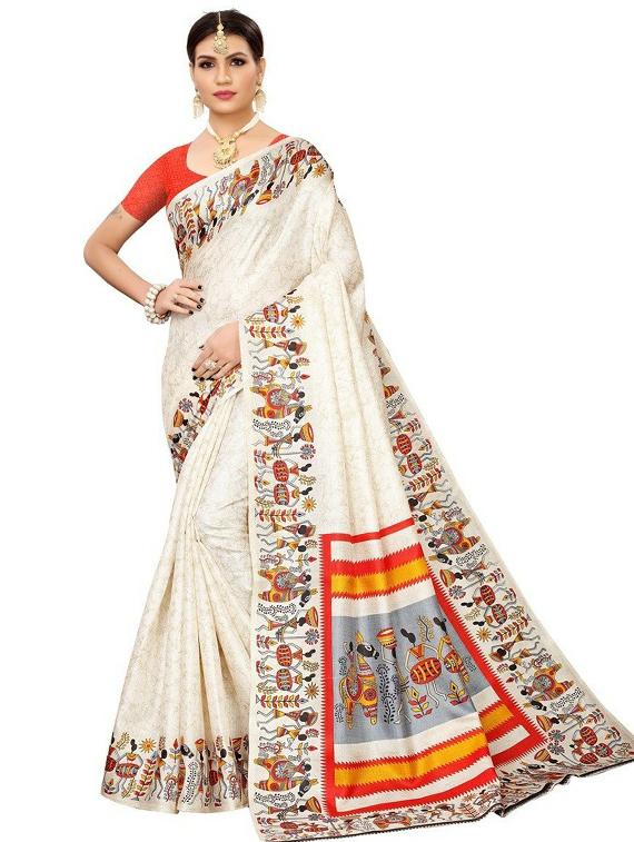 pack of 3 printed saree with blouse - 19568503 - Standard Image - 1