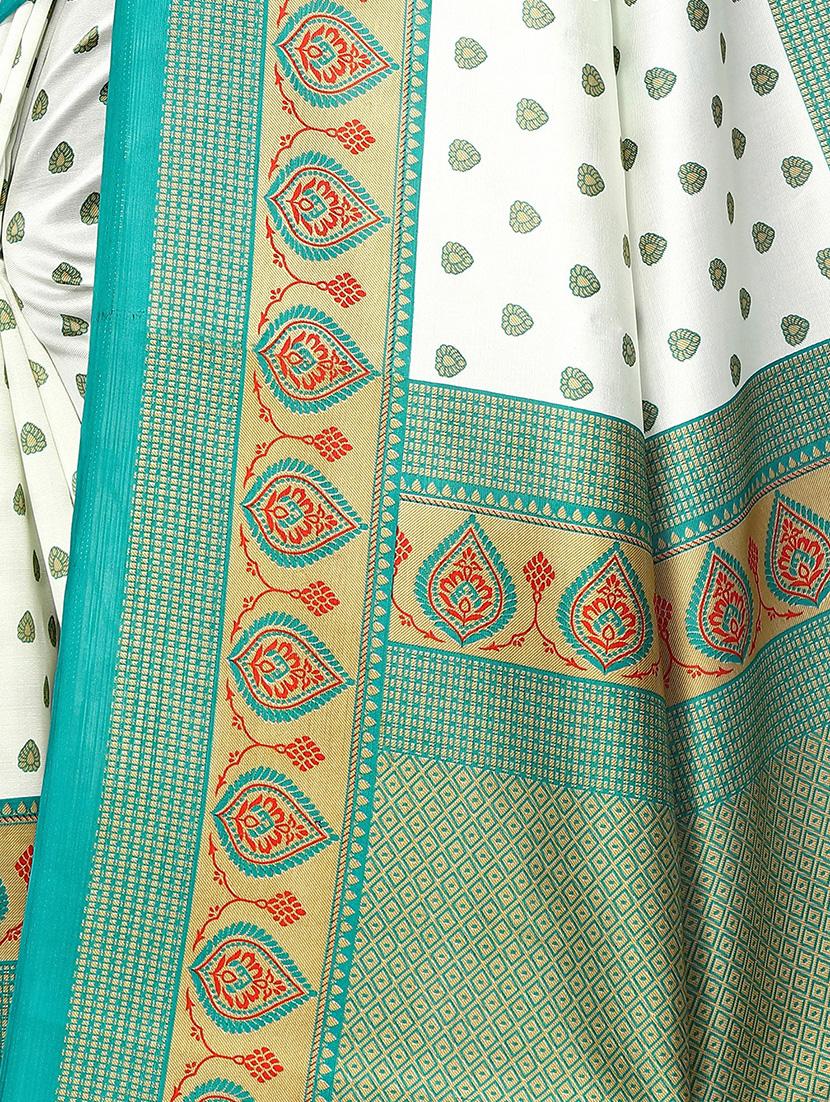 white art silk woven saree with blouse - 19568713 - Standard Image - 1