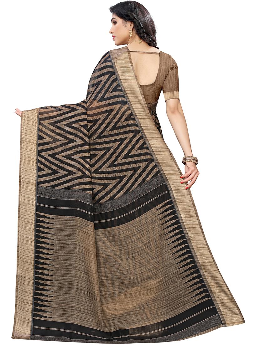 chevron printed saree with blouse - 19568953 - Standard Image - 1