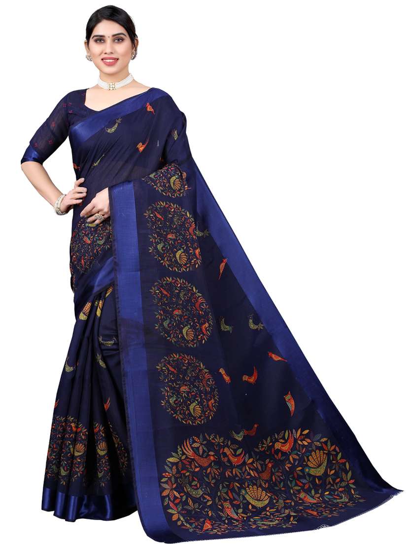 printed  bhagalpuri saree with blouse
