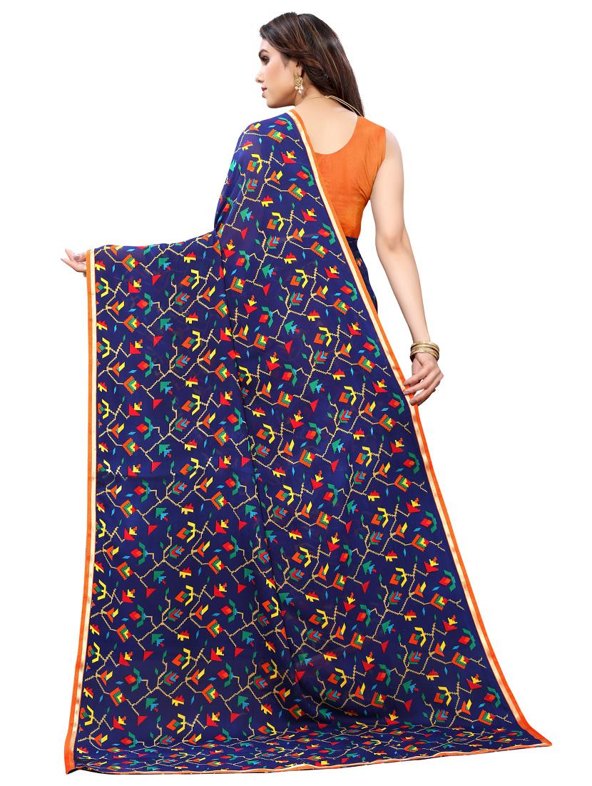 floral printed saree with blouse - 19569372 -  Standard Image - 1