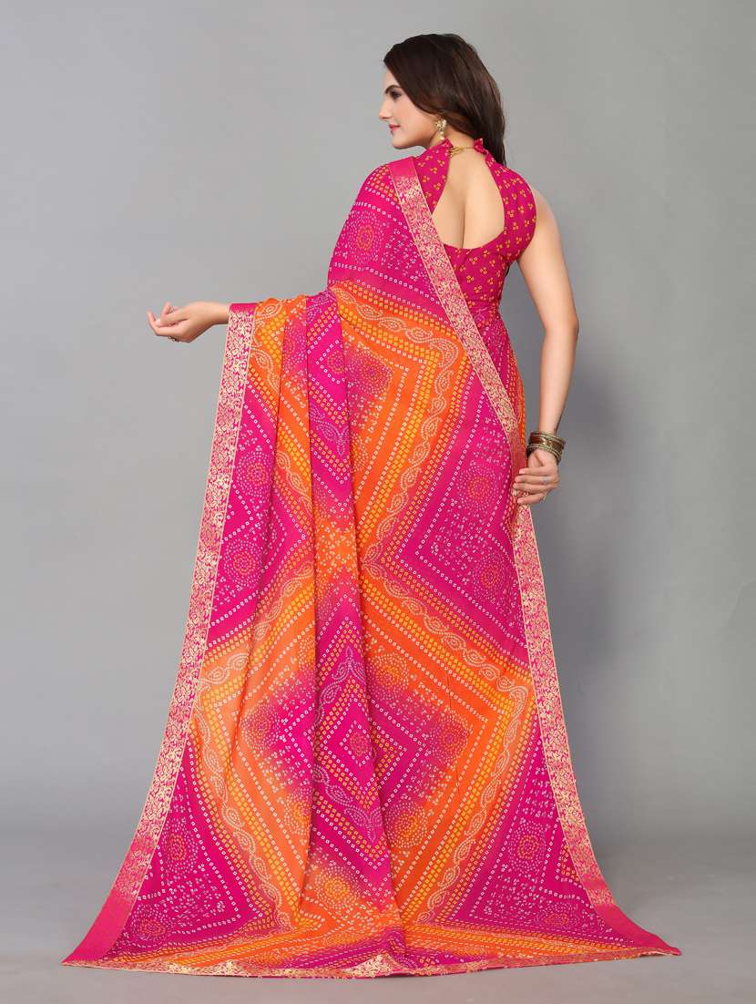 georgette bandhani saree with blouse - 19569461 -  Standard Image - 1