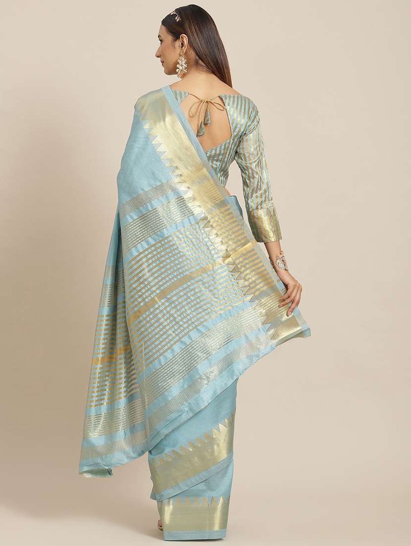 women solid with bordered saree with blouse - 19572722 -  Standard Image - 1