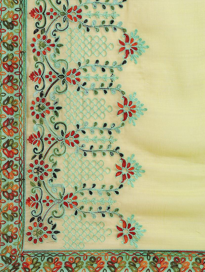 solid net saree with blouse - 19572732 - Standard Image - 4