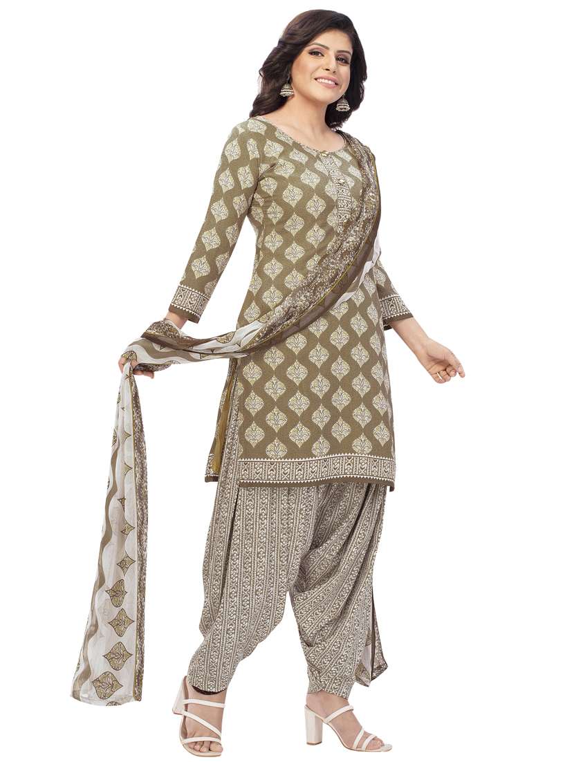 printed unstitched patiyala suit set - 19578032 -  Standard Image - 1