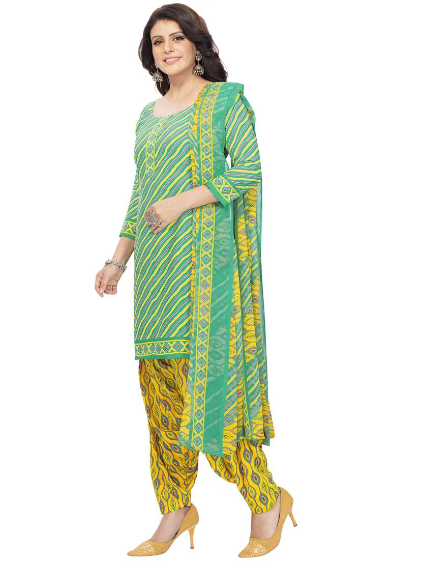 printed unstitched patiyala suit set - 19578034 -  Standard Image - 1
