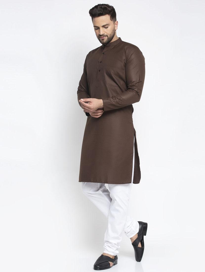 coffee kurta pyjama ethnic wear set - 19578133 -  Standard Image - 1