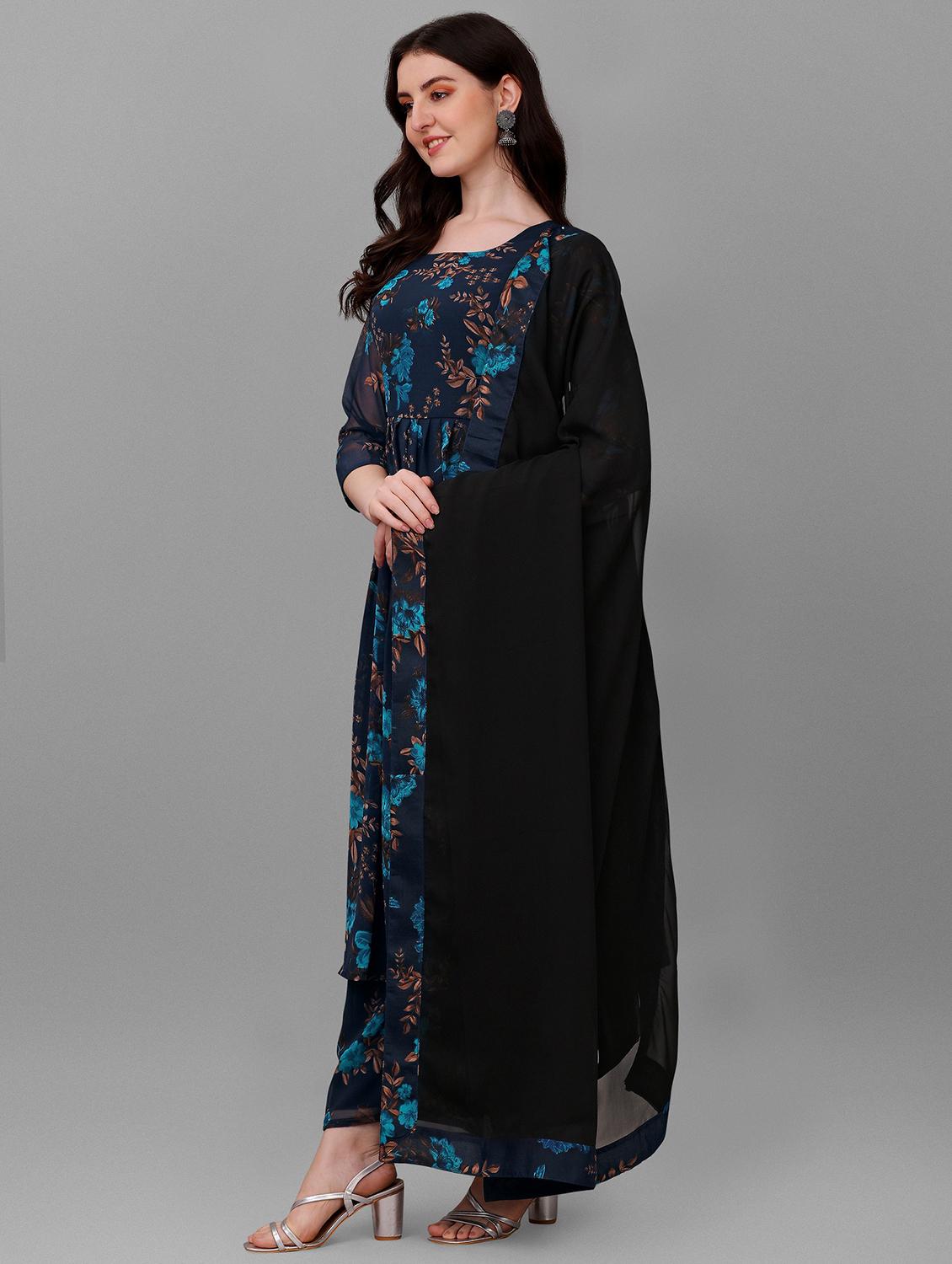 floral printed kurta palazzo set with dupatta - 19578210 - Standard Image - 1
