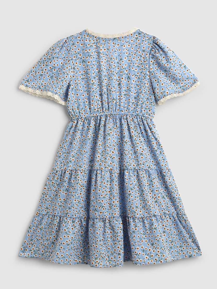 girls v neck short sleeves frock - 19578432 -  Standard Image - 1