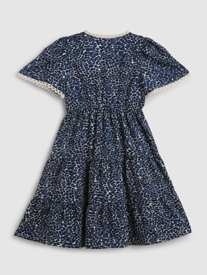 girls v neck bell sleeve frock - 19578433 -  Standard Image - 1