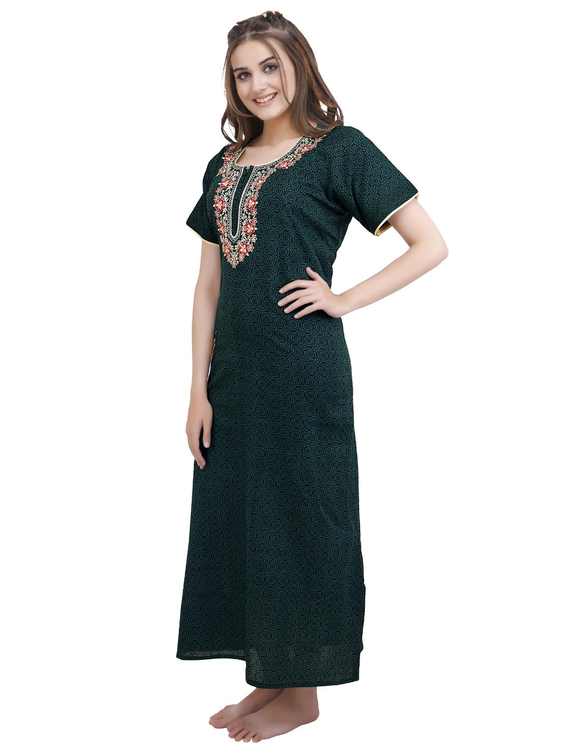 embroidered yolk printed sleepshirts & nighty - 19578469 -  Standard Image - 1