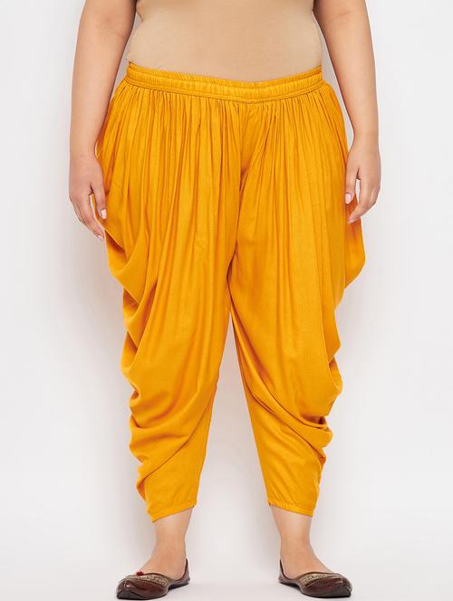 yellow rayon dhoti salwar salwars - 19578496 -  Standard Image - 0