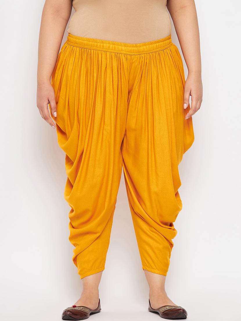 yellow rayon dhoti salwar salwars - 19578496 -  Zoom Image - 0