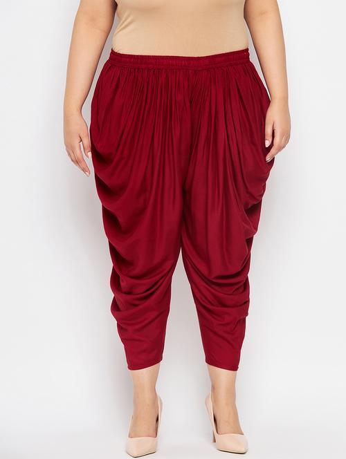red rayon dhoti salwar salwars - 19578497 -  Standard Image - 0