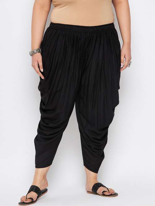 black rayon dhoti salwar salwars - 19578498 -  Standard Image - 0