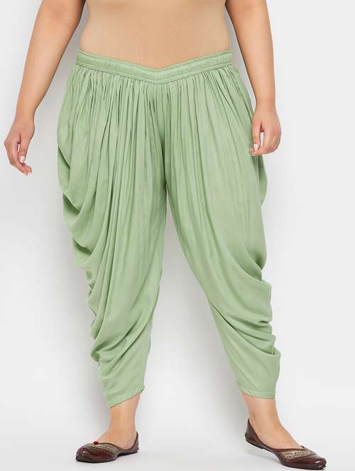 green rayon dhoti salwar salwars - 19578500 -  Standard Image - 0