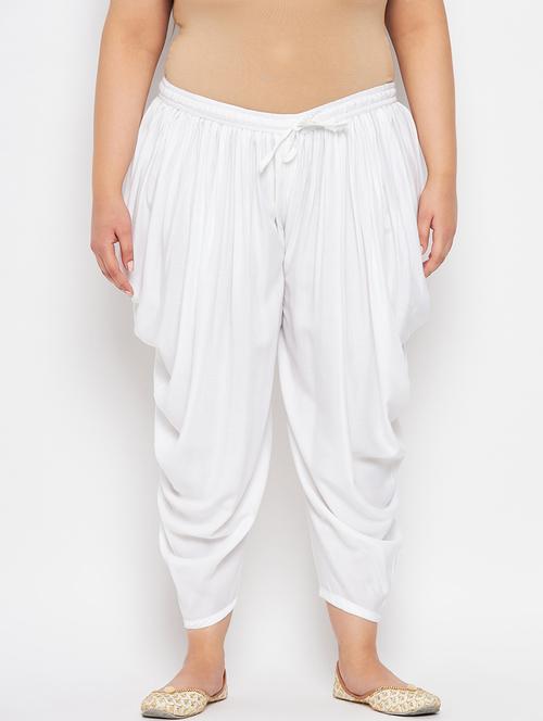 white rayon dhoti salwar salwars - 19578502 - Standard Image - 0