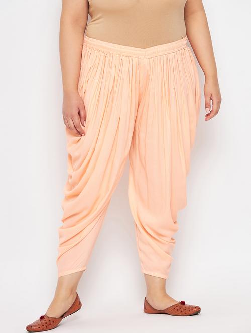 orange rayon dhoti salwar salwars - 19578504 - Standard Image - 0