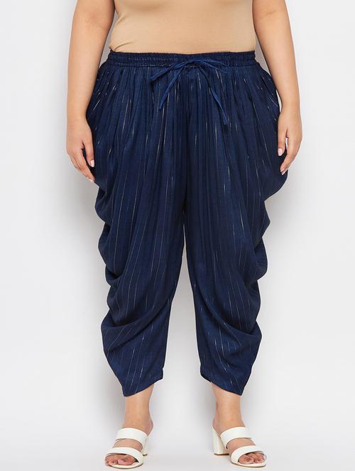 blue rayon striped dhoti salwar - 19578510 -  Standard Image - 0