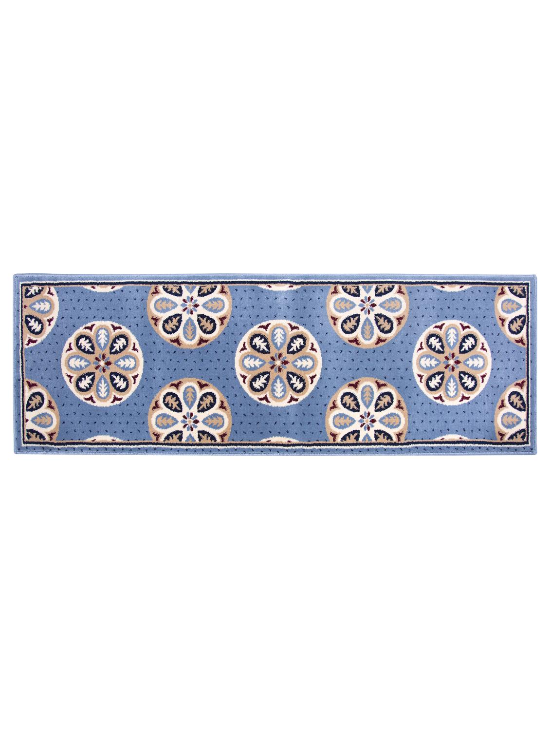 carpet galore super soft polyester blend contemporary design  anti slip kitchen/bedside runner(blue,50x150 cm) - 19578623 -  Standard Image - 1