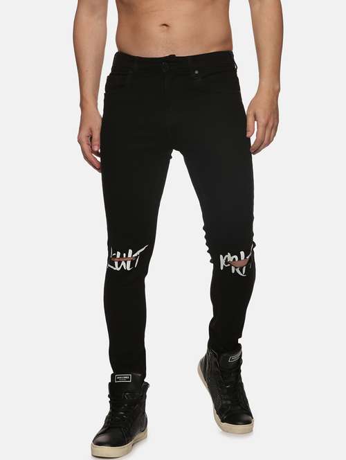 mens slim fit slash knee jeans - 19579356 - Standard Image - 0