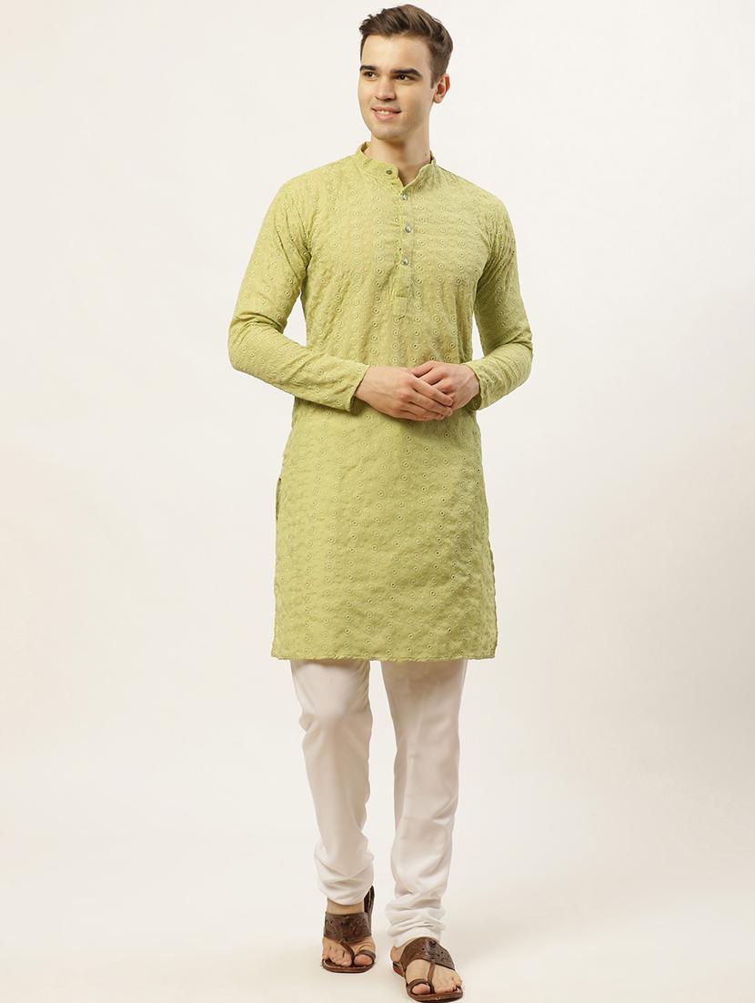 green kurta pyjama ethnic wear set - 19579365 -  Standard Image - 1