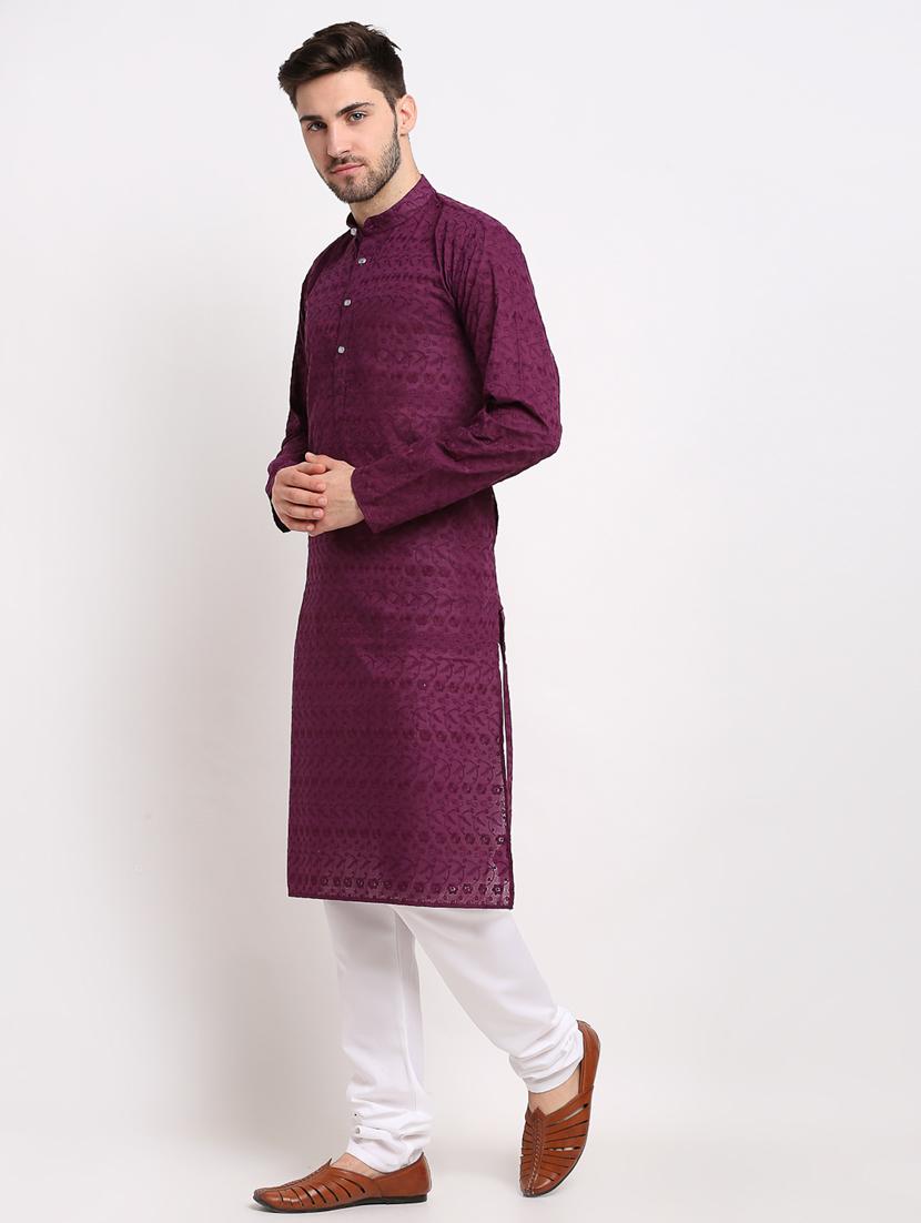 purple kurta pyjama ethnic wear set - 19579372 -  Standard Image - 1