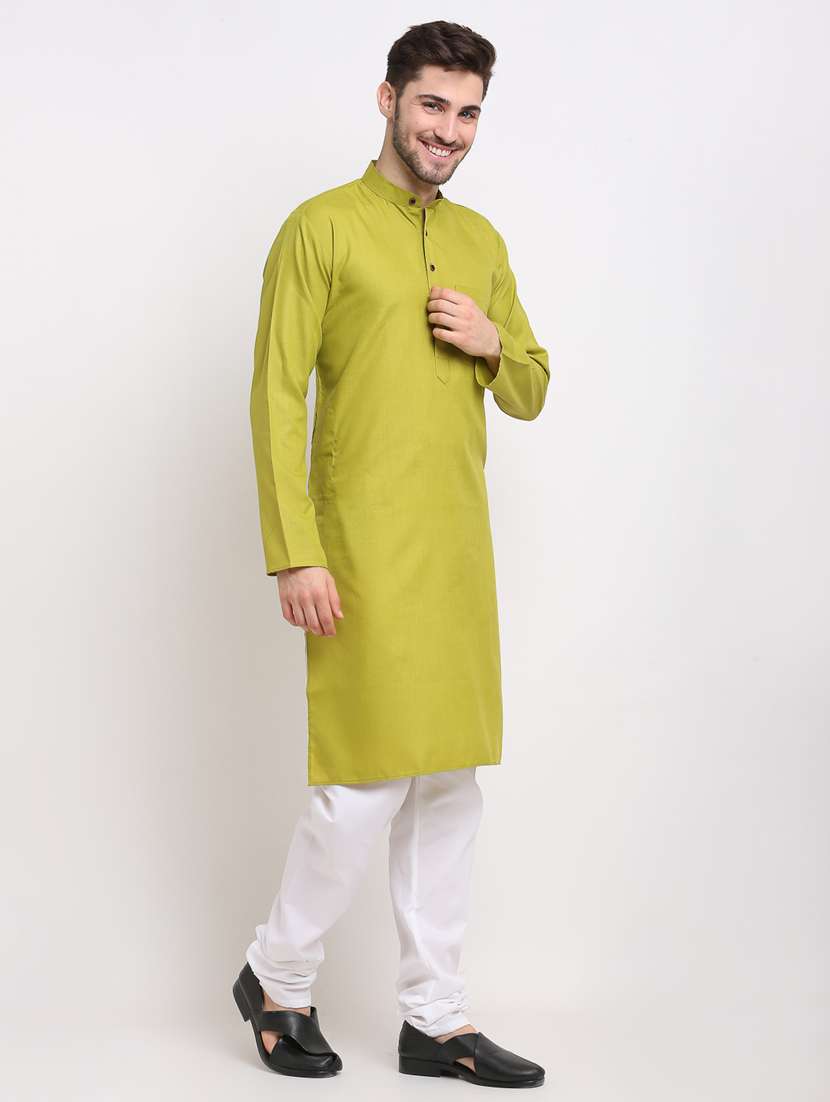 olive kurta pyjama ethnic wear set - 19579397 -  Standard Image - 1