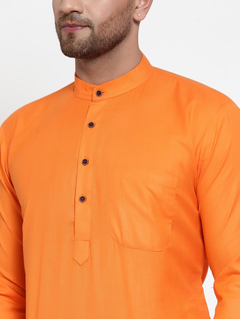 orange kurta pyjama ethnic wear set - 19579398 - Standard Image - 4