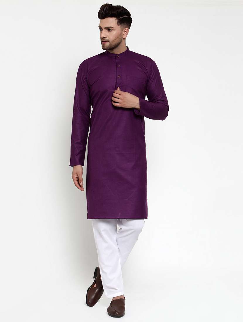 purple kurta pyjama ethnic wear set