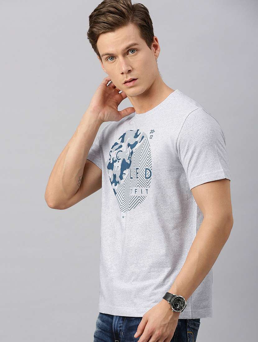 men round neck front print t-shirt - 19580387 -  Standard Image - 1