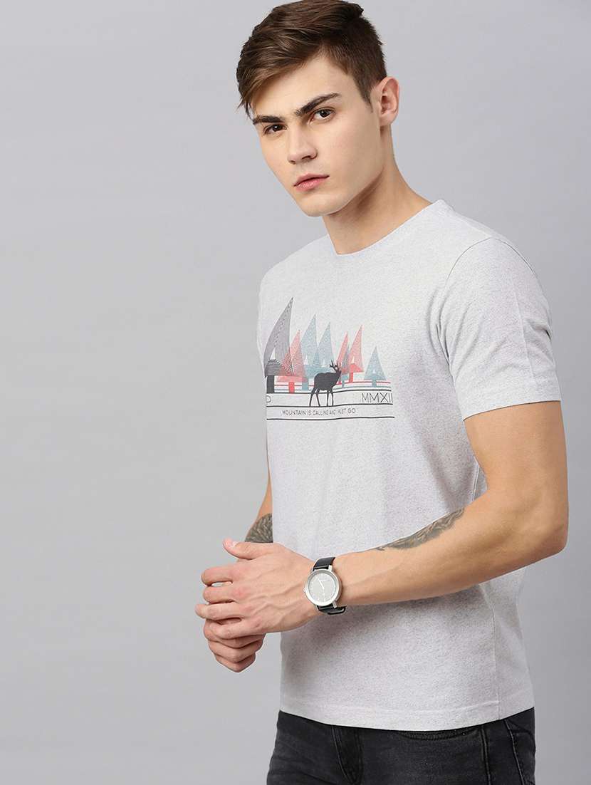 round neck printed regular t-shirt - 19580393 -  Standard Image - 1