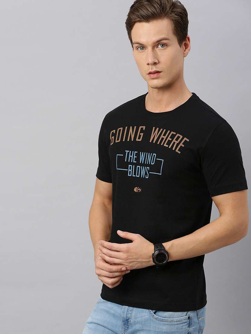 round neck printed regular t-shirt - 19580410 -  Standard Image - 1