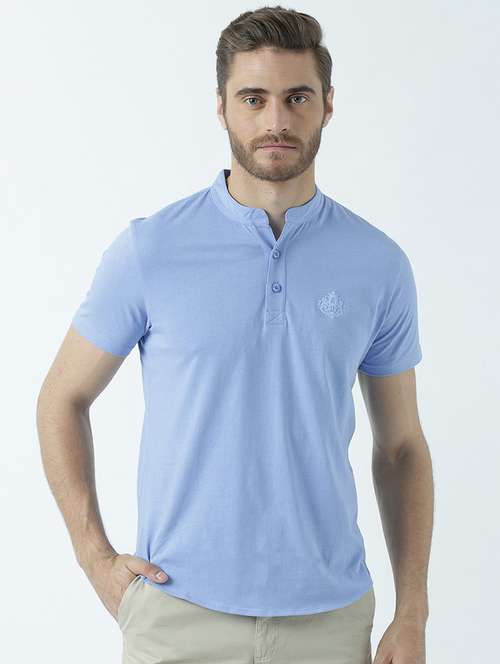 heniey neck solid regular t-shirt - 19580428 - Standard Image - 0