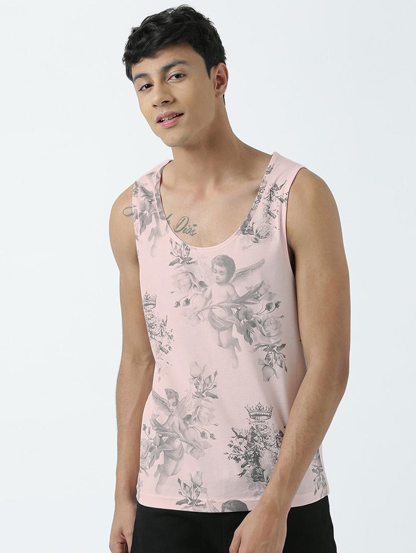 scoop neck printed regular vest - 19580458 -  Standard Image - 1