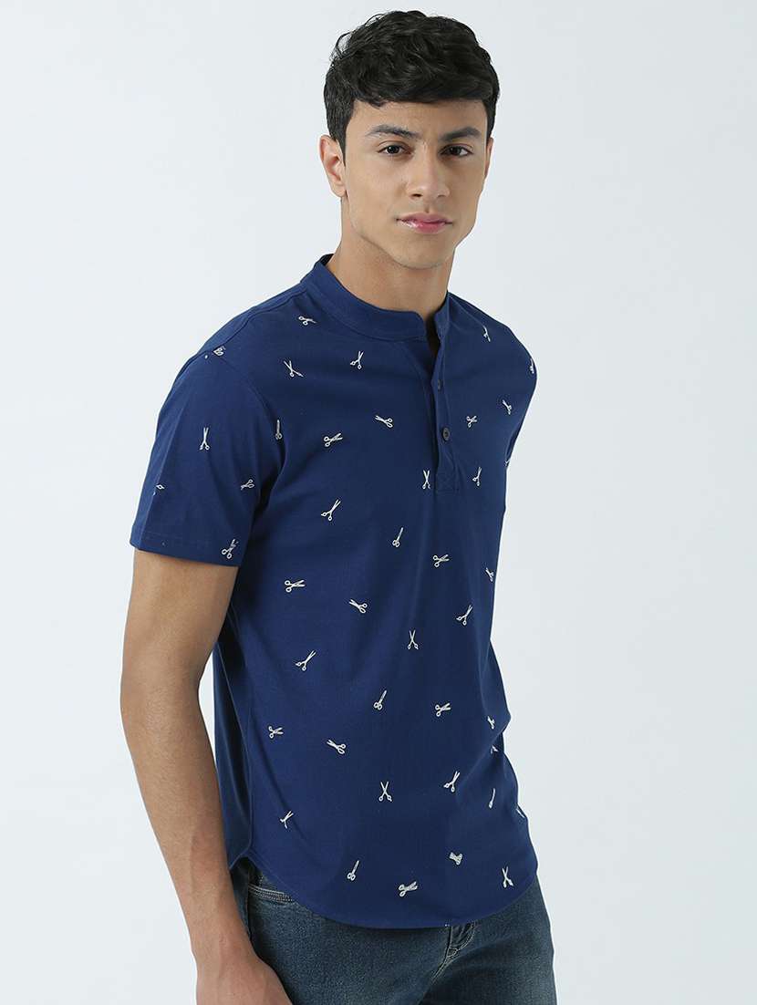 heniey neck printed regular t-shirt - 19580487 -  Standard Image - 1