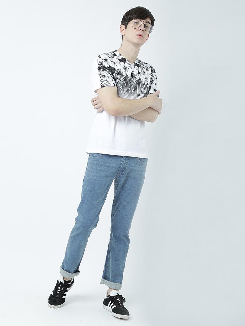 v neck printed regular t-shirt - 19580606 - Standard Image - 4